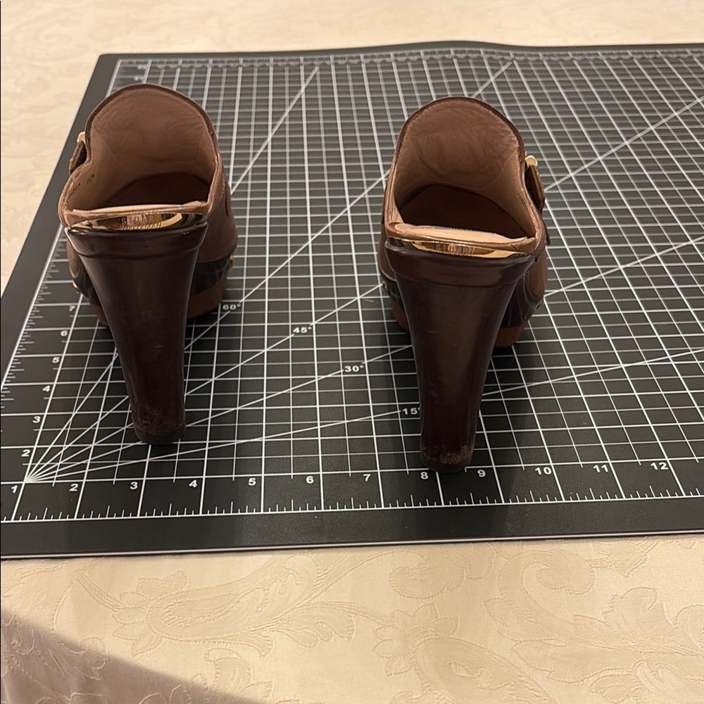 Stuart Weitzman Brown Leather Mules - image 3